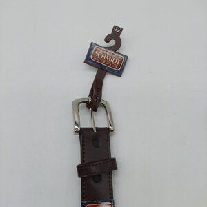 C.E. Schmidt Workwear Brown Leather Belt Men's 42 Silver Buckle Man Made NWT